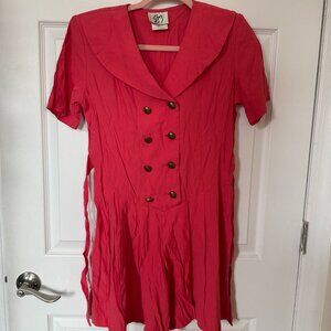 Vintage Byer Too! Watermelon Red Button Up Romper Approx Size M/L